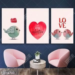Tranh ghép 3 tấm vanlentine in đẹp
