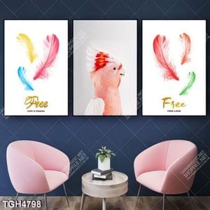 Tranh ghép 3 tấm lông chim