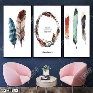 Tranh ghép 3 tấm lông vũ đẹp