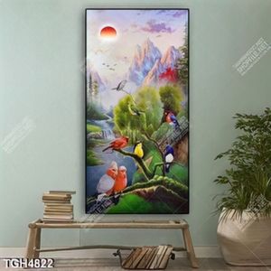 Tranh sơn dầu chim vẹt