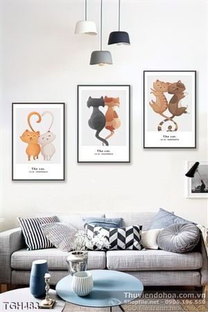 Tranh ghép 2 con mèo chơi đừa in iv