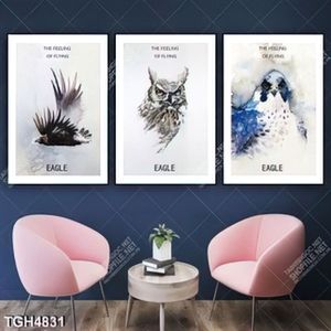 Tranh ghép 3 tấm chim cú
