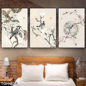 Tranh ghép 3 tấm chim chào mào