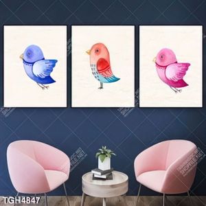 Tranh ghép 3 tấm chim nghệ thuật đẹp