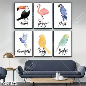 Tranh ghép 6 tấm các loại chim