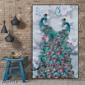 Tranh ghép đôi công nền cây hoa mộc lan