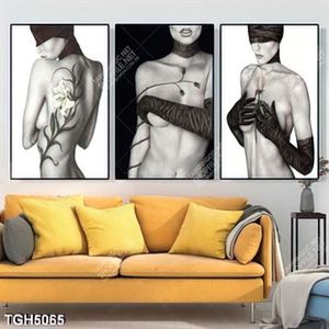 Tranh ghép 3 tấm bán nude