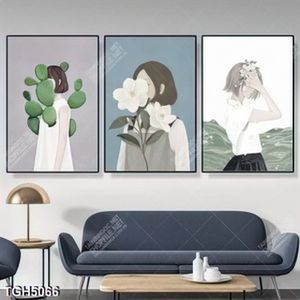 Tranh ghép 3 tấm cô gái