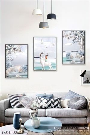 Tranh ghép con nai màu trắng 3d
