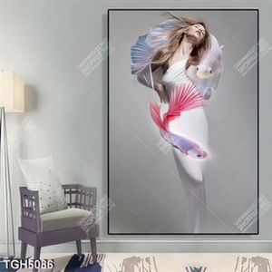 Tranh người mẫu và cá