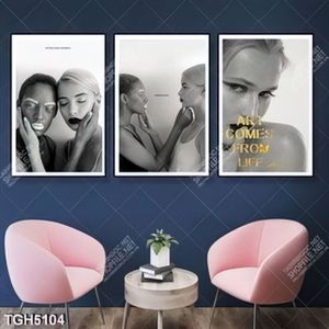 Tranh ghép 3 tấm chân dung người mẫu