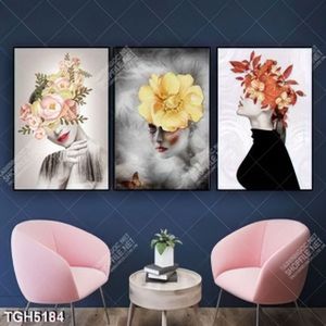 Tranh ghép 3 tấm chân dung người mẫu đẹp