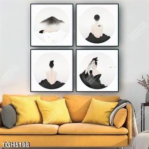 Tranh ghép 4 tấm bán nude