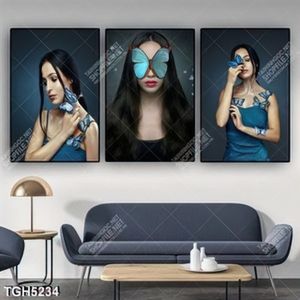 Tranh ghép 3 tấm người mẫu