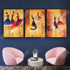 Tranh ghép 3 tấm sơn dầu khiêu vũ