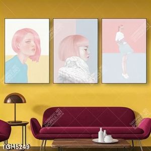 Tranh ghép 3 tấm thời trang hiện đại