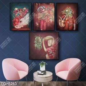 Tranh ghép 4 tấm sơn dầu