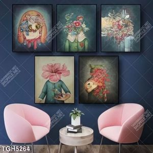 Tranh ghép 4 tấm nghệ thuật in canvas