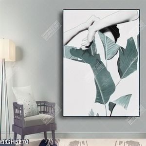 Tranh ghép lá và model
