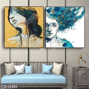 Tranh ghép 2 tấm cô gái