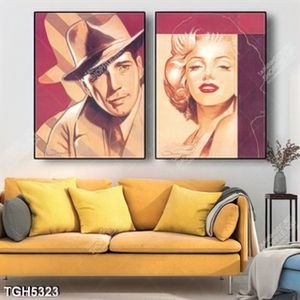 Tranh ghép 2 tấm Marilyn Monroe và quý ông