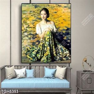 Tranh sơn dầu thiếu nữ