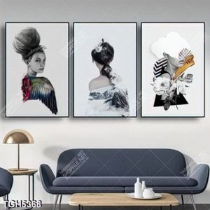 Tranh ghép 3 tấm chân dung người mẫu thời trang