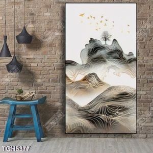 Tranh khổ dọc núi và chim