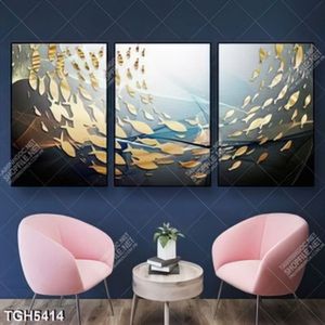 Tranh ghép 3 tấm đàn cá đại dương