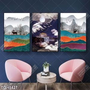 Tranh ghép 3 tấm núi rừng và phong cảnh