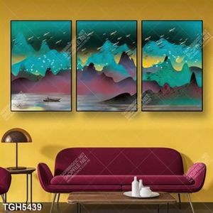 Tranh ghép 3 tấm núi nghệ thuật