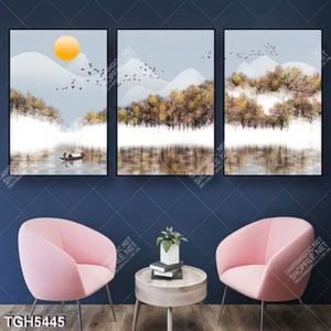 Tranh ghép 3 tấm sơn dầu rừng cây