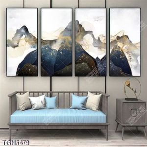 Tranh ghép 4 tấm núi trừu tượng