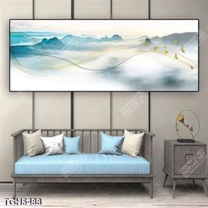 Tranh mây và núi nghệ thuật