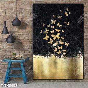 Tranh khổ dọc bướm gold