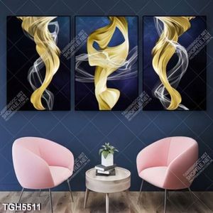 Tranh ghép 3 tấm lụa gold