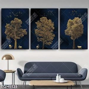 Tranh ghép 3 tấm cây và hươu