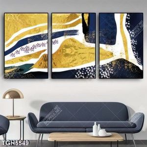 Tranh ghép 3 tấm chất liệu gold
