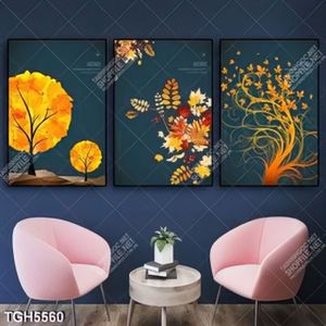 Tranh ghép 3 tấm lá mùa thu