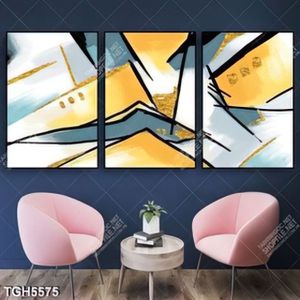 Tranh ghép 3 tấm họa tiết trừu tượng