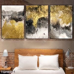 Tranh ghép 3 tấm sơn dầu gold