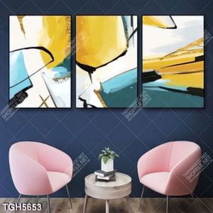 Tranh ghép 3 tấm in canvas hiện đại
