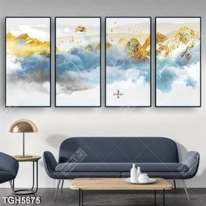 Tranh ghép 4 tấm núi gold