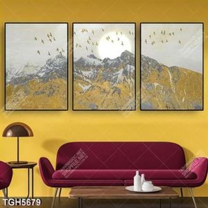 Tranh ghép 3 tấm núi nghệ thuật