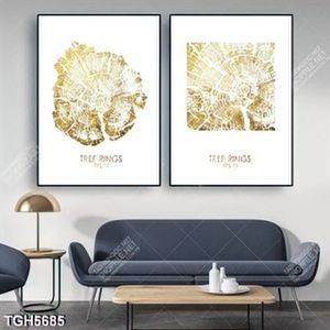 Tranh ghép 2 tấm vân gỗ gold