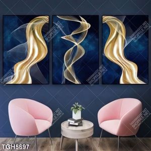 Tranh ghép 3 tấm khói gold