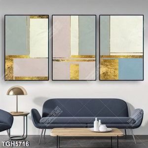 Tranh ghép 3 tấm hinh học nghệ thuật