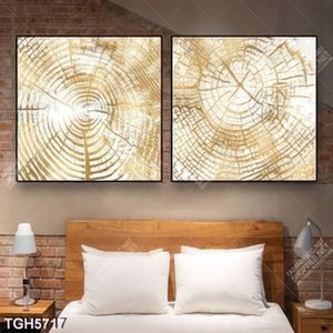 Tranh ghép 2 tấm vân gỗ vàng