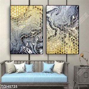 Tranh ghép 2 tấm trừu tượng in kính