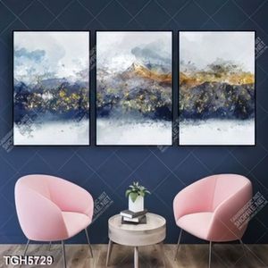 Tranh ghép 3 tấm sơn dầu in kính đẹp